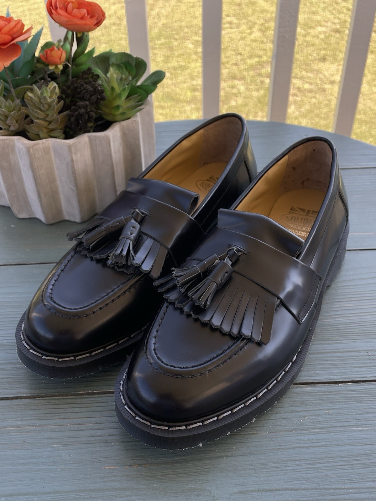NPS Solovair Made In England Black Tassel Loafer Pristine Size UK 9 / US 10