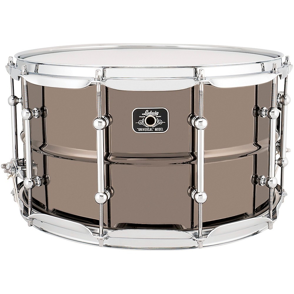 Ludwig Universal Series Black Brass Snare Drum with Chrome Hardware 14 x 8 in.
