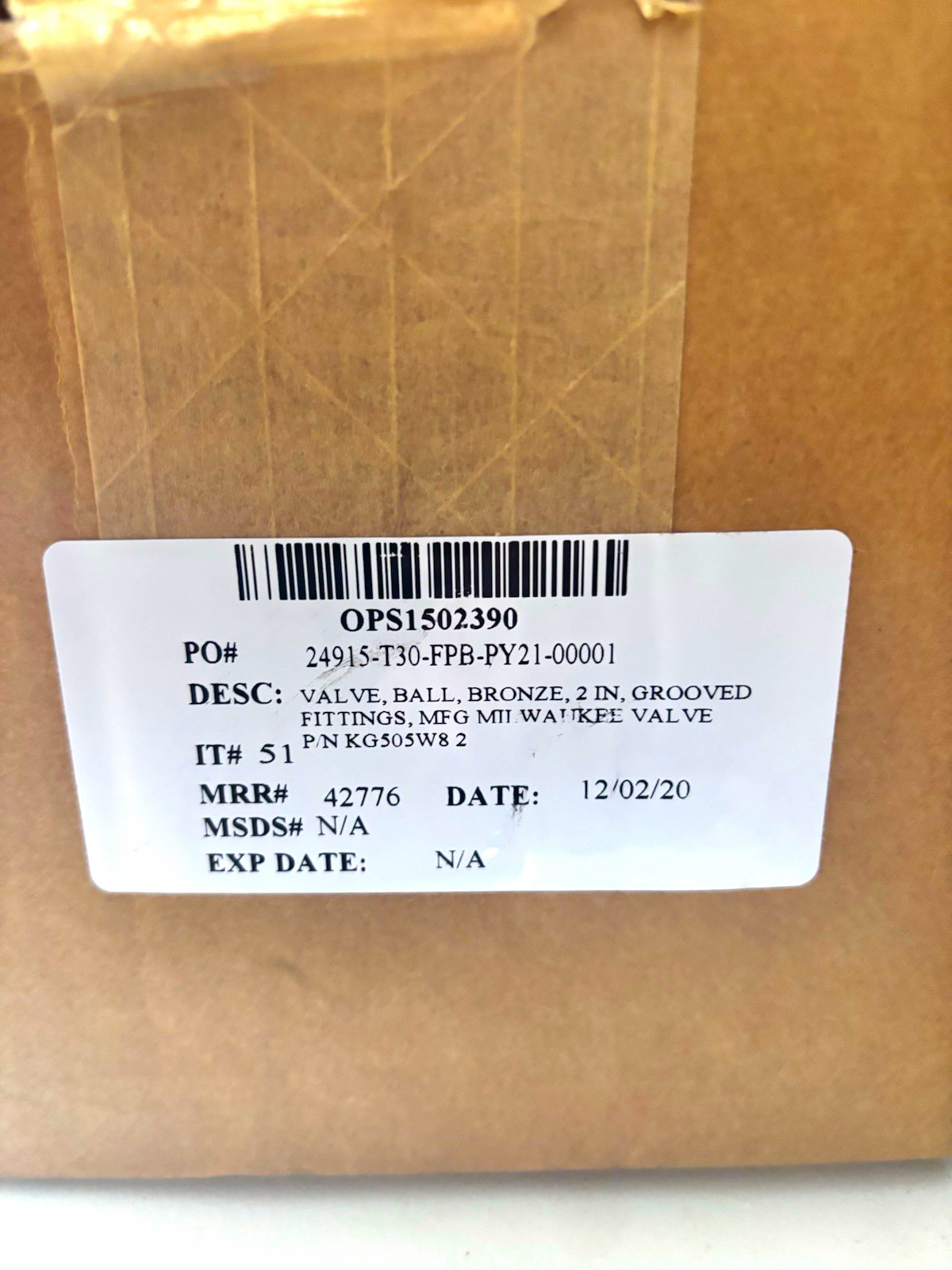 Milwaukee Valve KG505W82 Bronze Manual Ball Valve 2” NPT Water 200 WOG 200 WSP