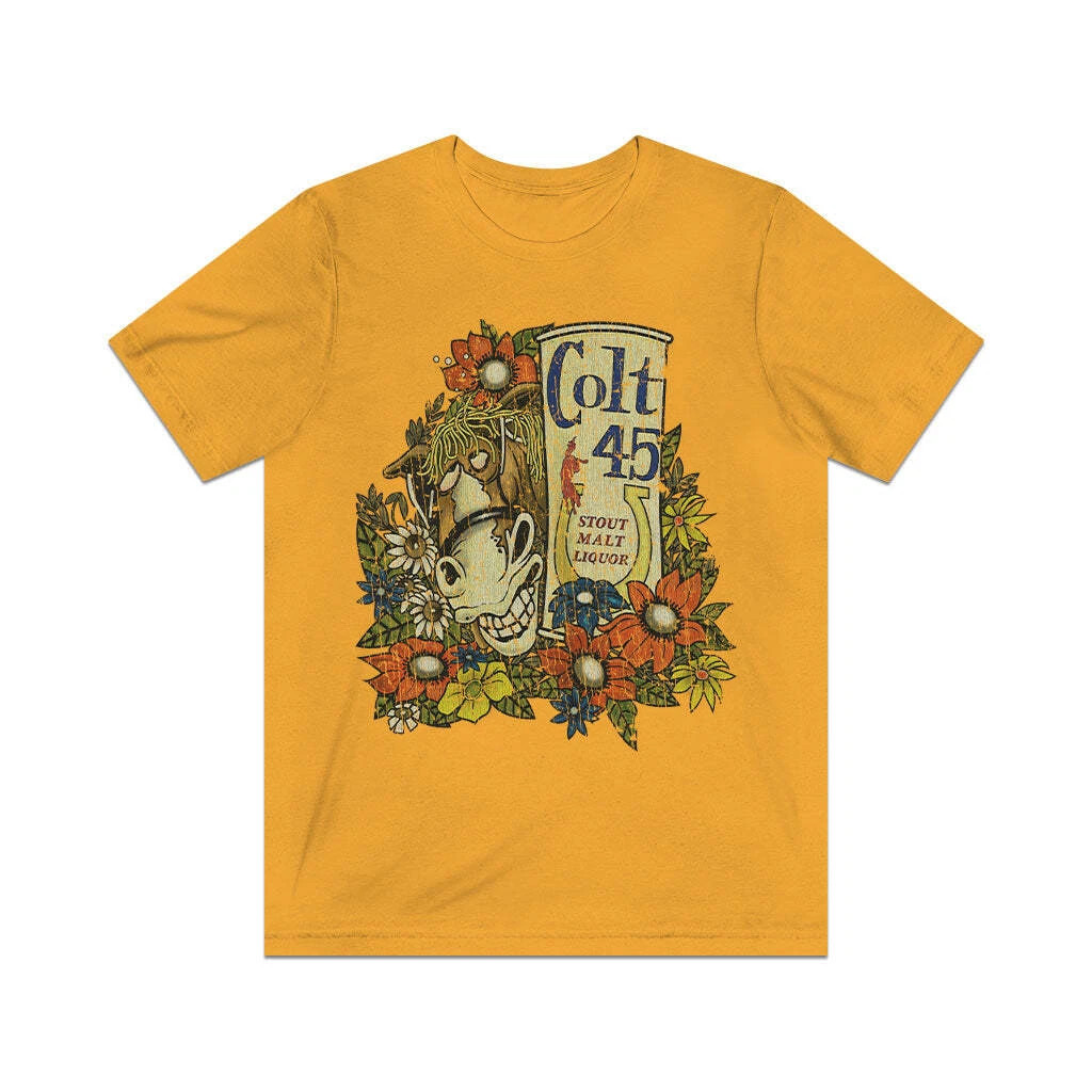 Colt 45 Party Mule 1982 Vintage Men's Gold T-Shirt
