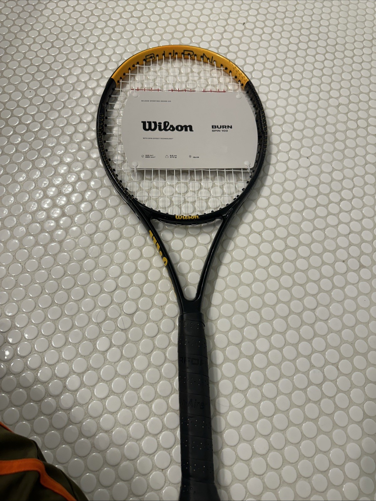 Wilson Burn Spin 103 Adult Tennis Racket, Black/Orange See Pics New