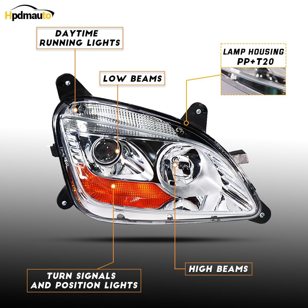 Pair Headlight for 2011-2023 Peterbilt 579 587 Class 8 Truck Projector Headlight Pair Headlight for 2011-2023 Peterbilt 579 587 Class 8 Truck Projector Headlight