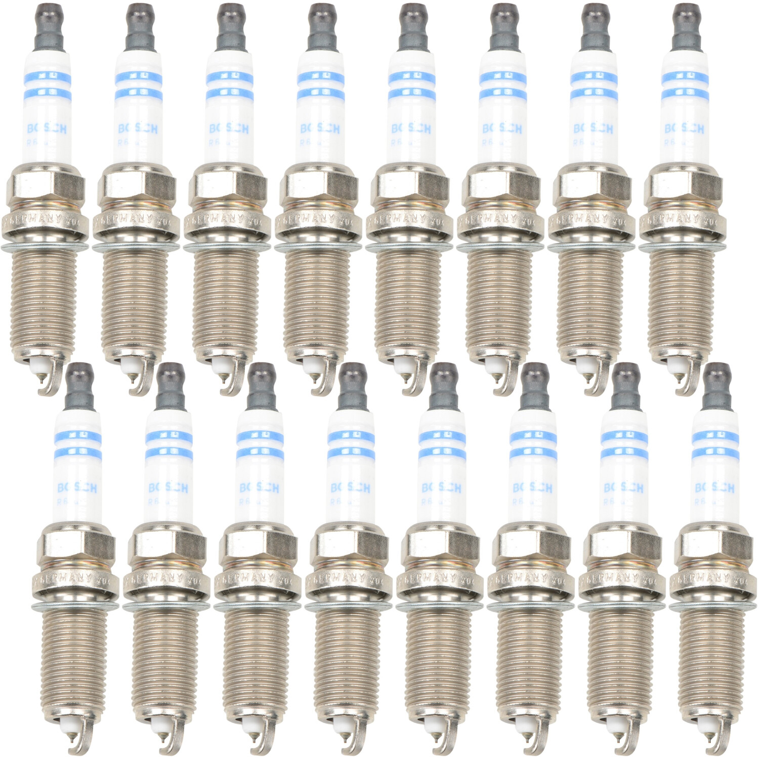 Bosch 9673 Set of 16 Double Iridium Spark Plugs for Chrysler Dodge Jeep Ram V8