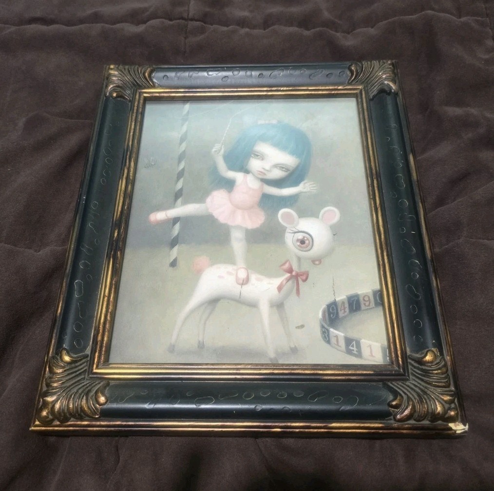 Framed Mark Ryden The Ringmaster Circus Girl Art Print Ornate Gothic Bronze