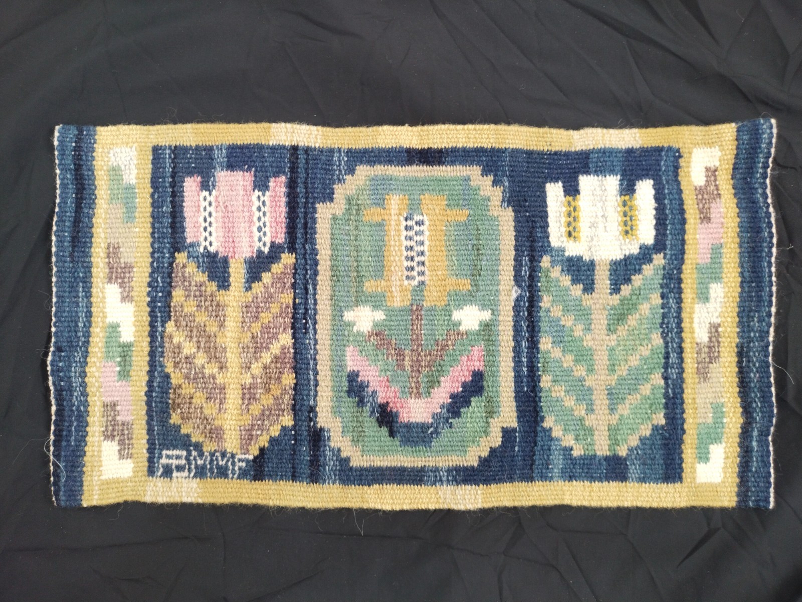 Vintage Märta Måås-Fjetterström MMF Swedish Handwoven Tapestry Panel Wall Hangin