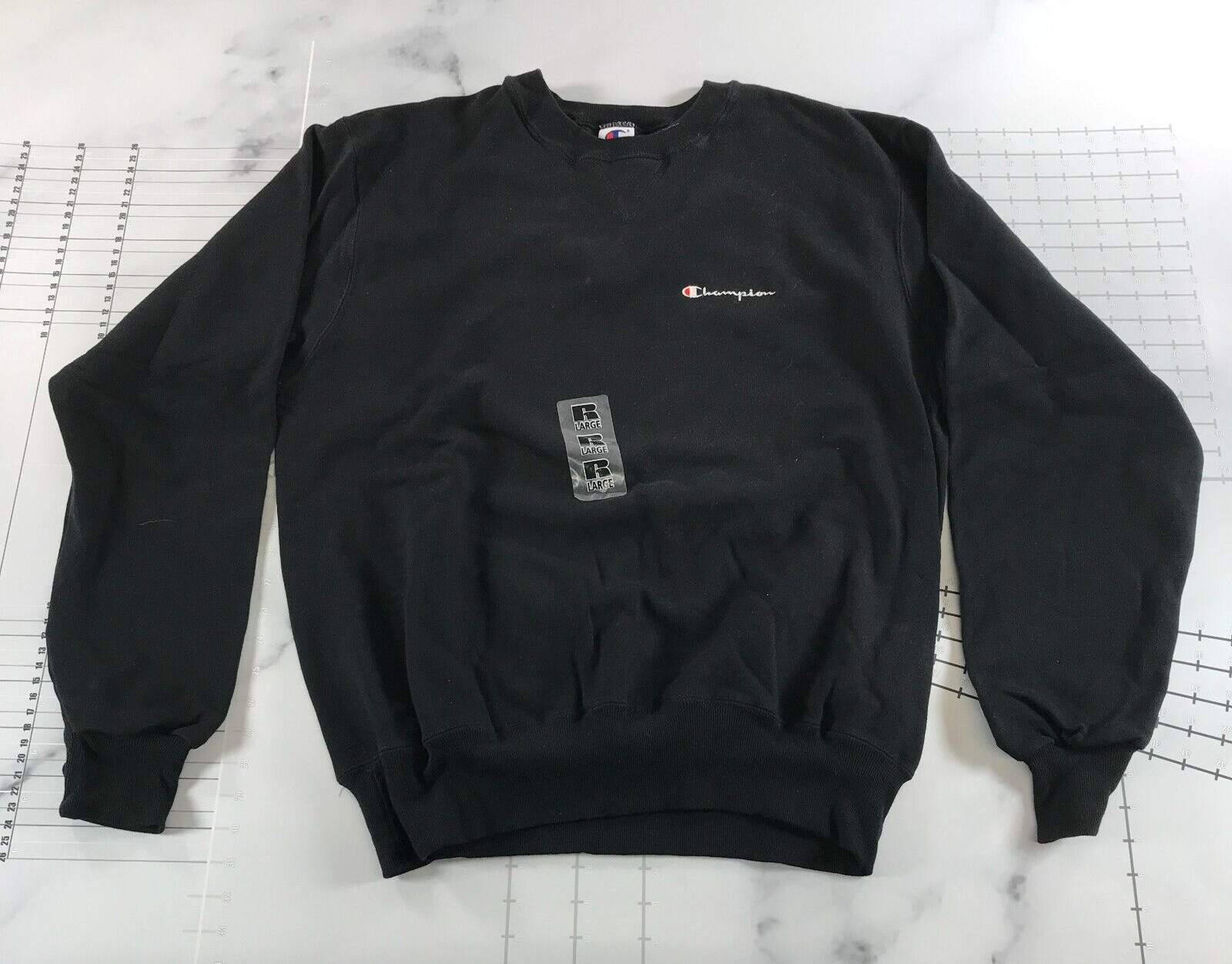 Vintage Champion Crewneck Sweatshirt Mens Large Black Cotton Blend Blank Vintage Champion Crewneck Sweatshirt Mens Large Black Cotton Blend Blank