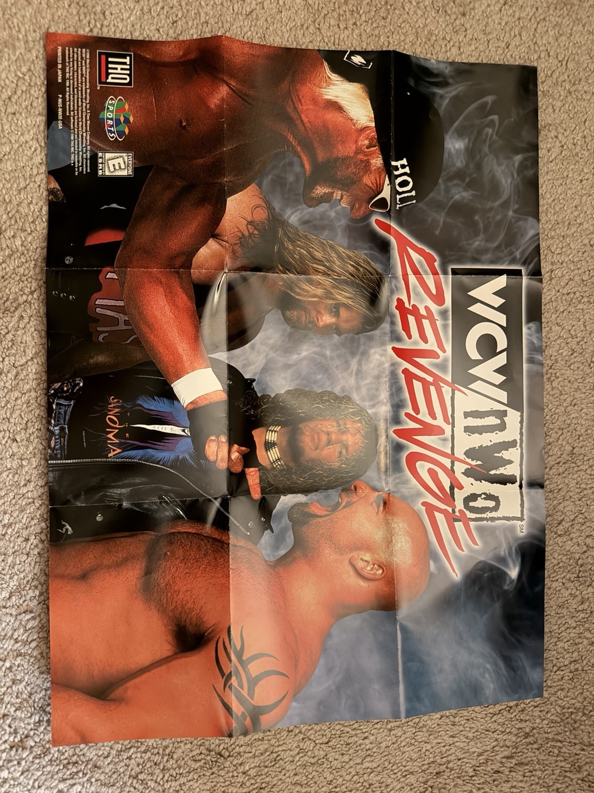 Vintage Wcw Nwo Revenge Poster Nintendo 64 Hogan Sting Nash Hall Goldberg Raven