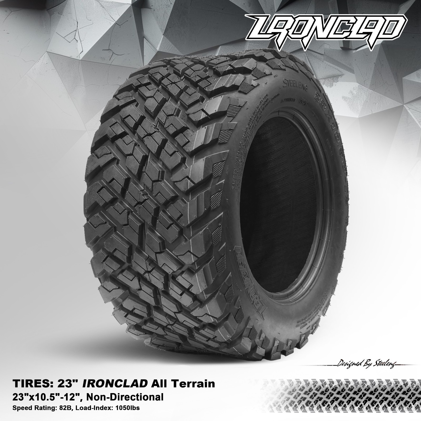 New Golf Cart STEELENG \'IRONCLAD\' All Terrain Tires 23\