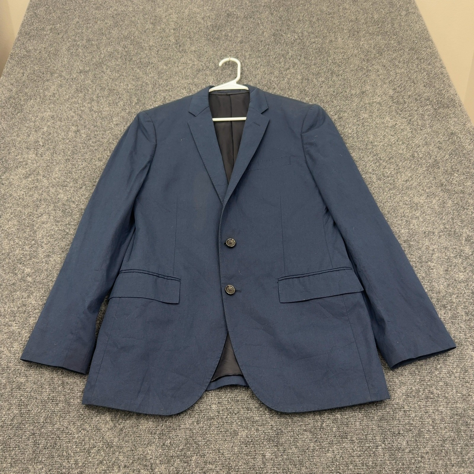 J Crew Blazer Mens 38R Blue Cotton Ludlow Two Button Professional Classic Style