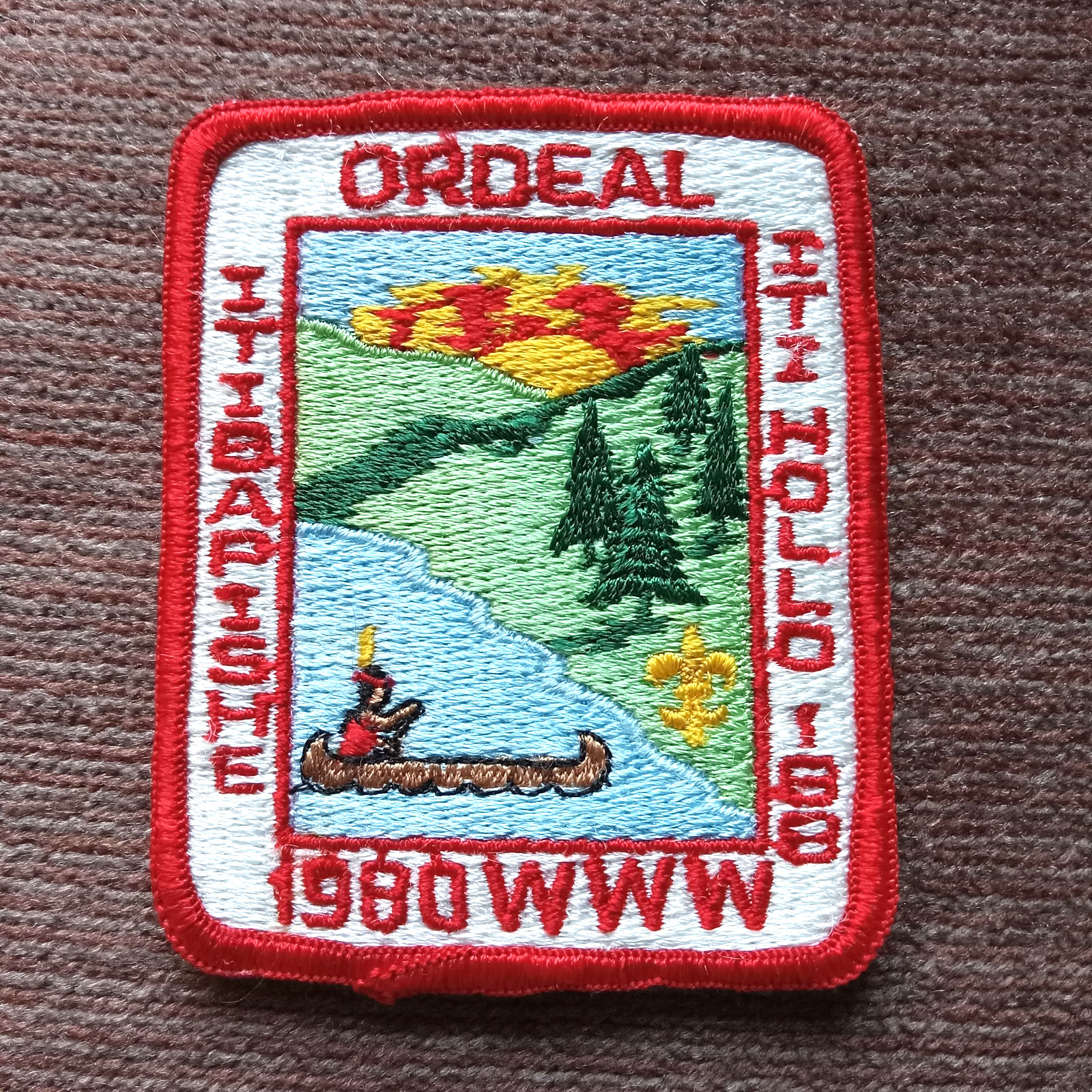 1980 Boy Scout OA ITIBAPISHE ITI HOLLO ORDEAL Lodge 188 Embroidered Patch Badge 1980 Boy Scout OA ITIBAPISHE ITI HOLLO ORDEAL Lodge 188 Embroidered Patch Badge