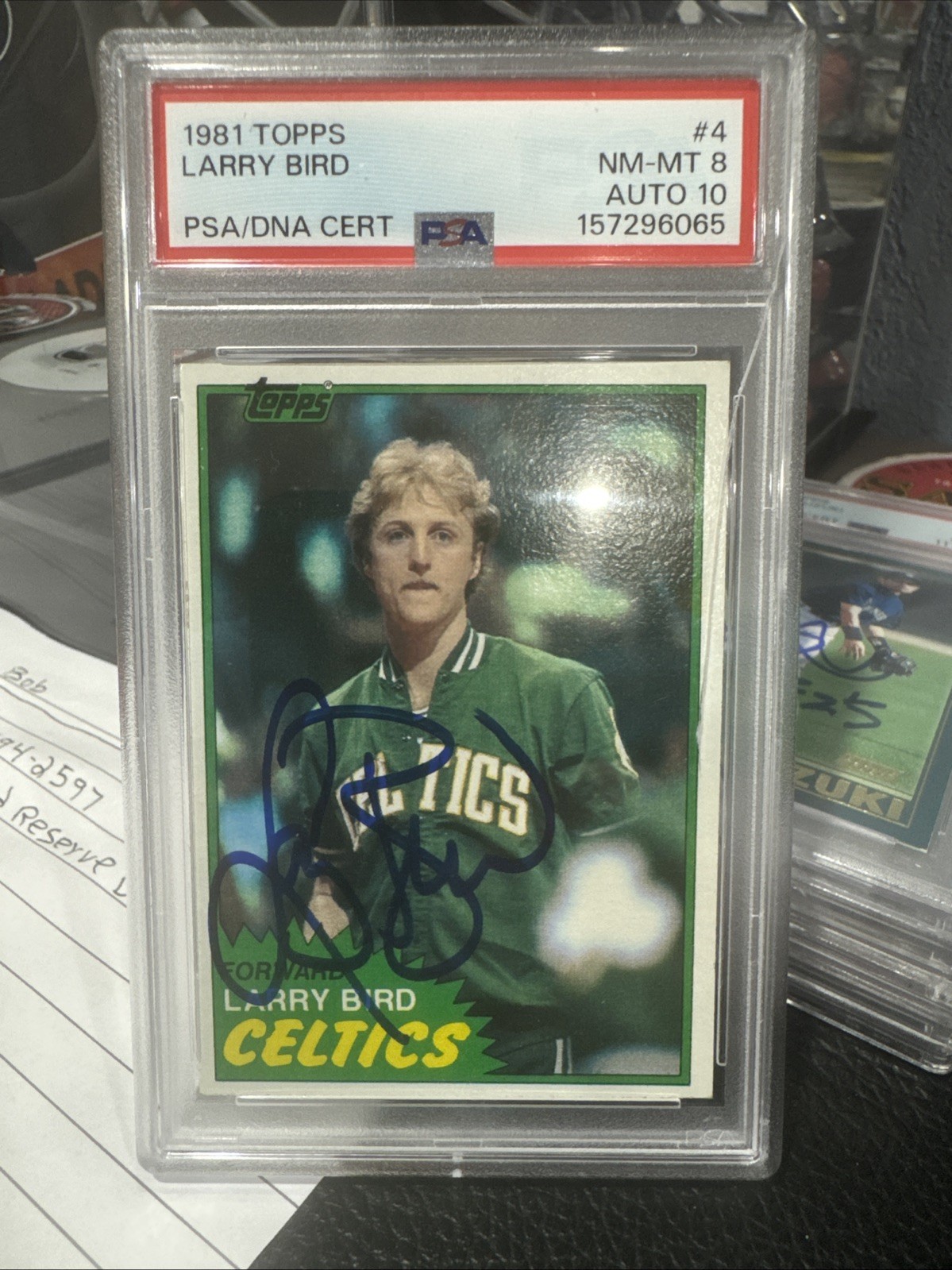 1981-82 Topps Larry Bird #4 Please note slab has a slight crack on right side