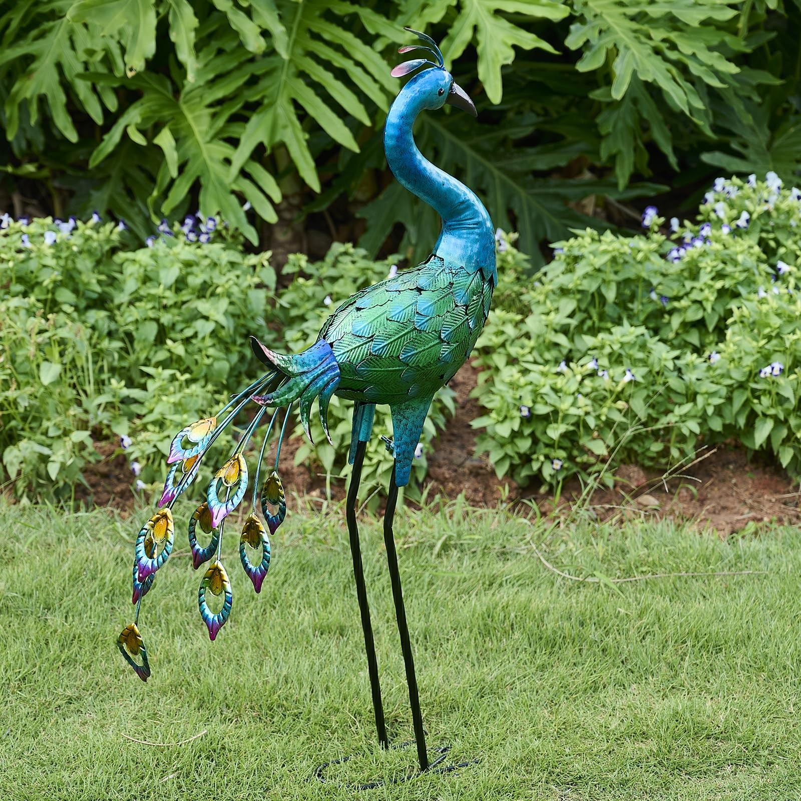 Large Metal Peacock Statue - 34\