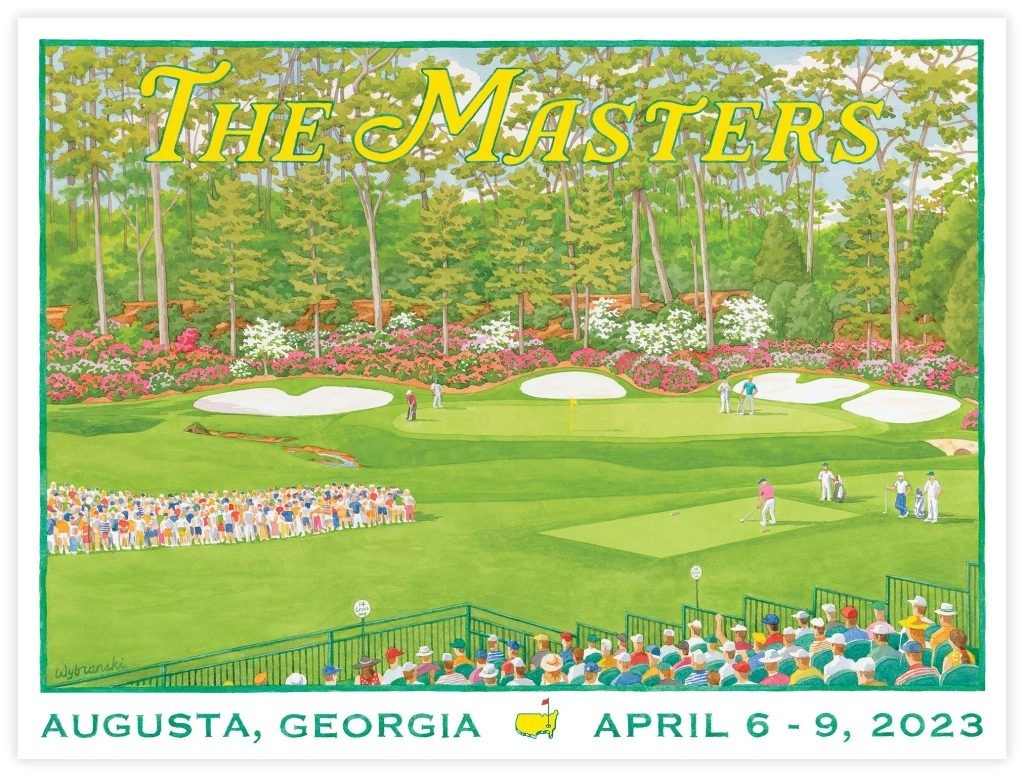 Lee Wybranski Limited Edition 2023 Masters Poster Augusta National Golf Sign