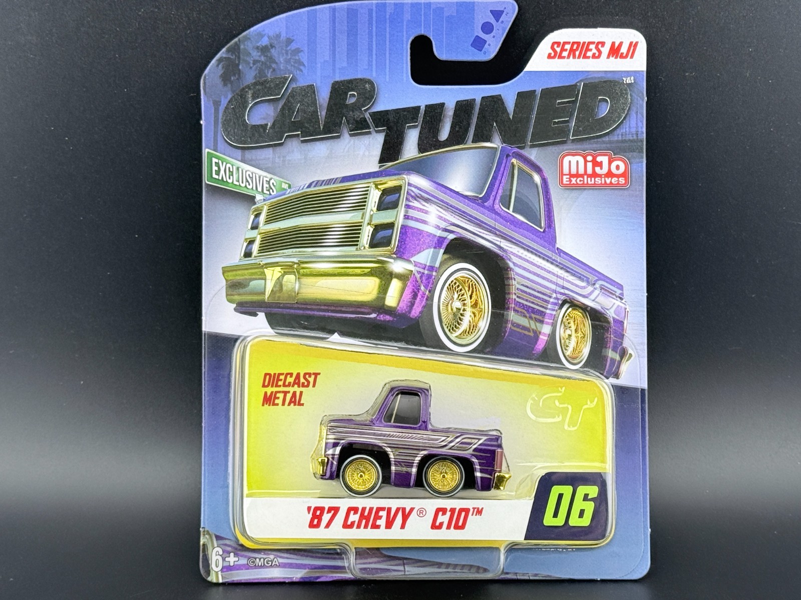 CarTuned 1987 Chevrolet C10 (Lowriders) Purple #06 Mijo Exclusive Series 1 1/64