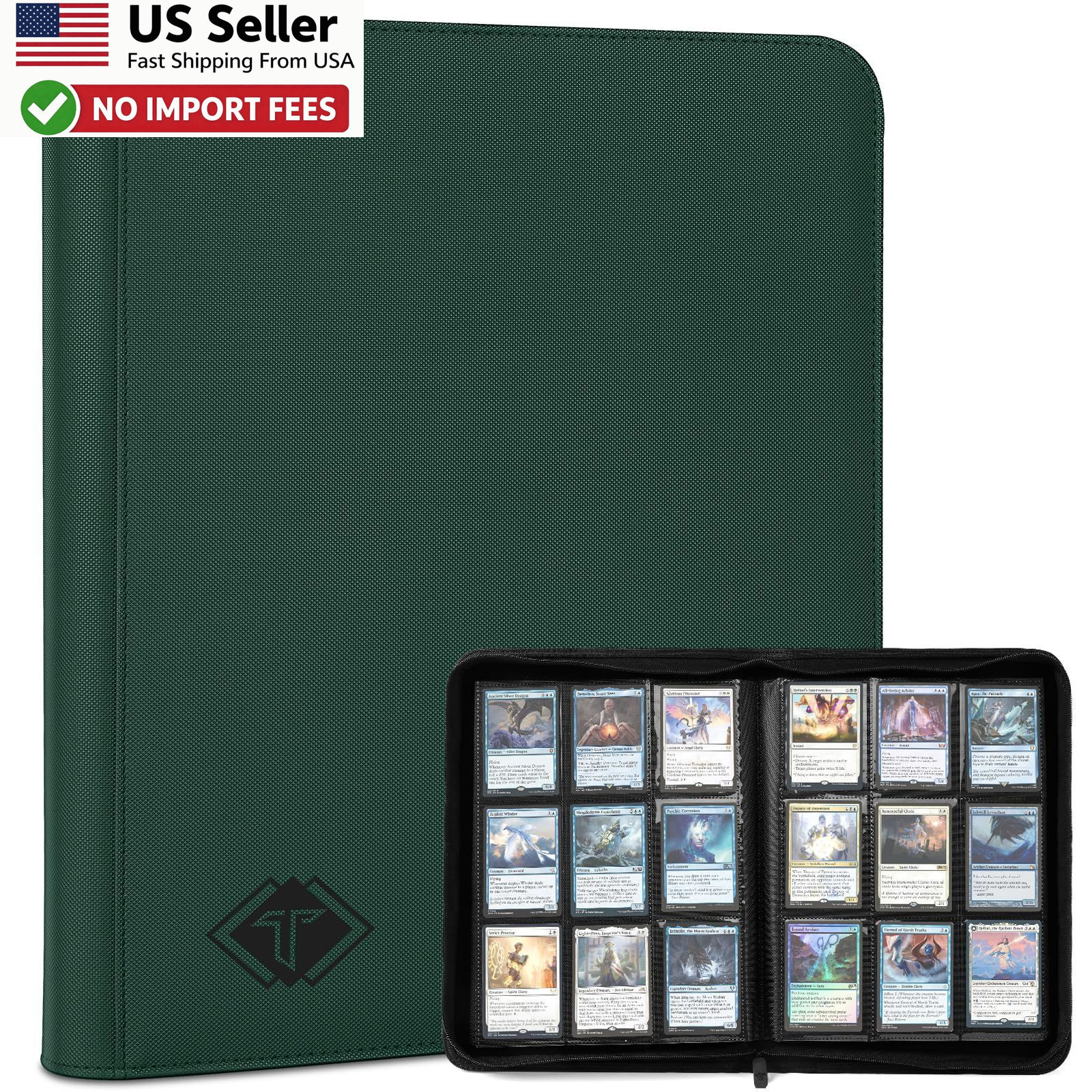 432 Pockets Trading Card Binder Album For MTG Baseball Football Green FROM USA 432 Pockets Trading Card Binder Album For MTG Baseball Football Green FROM USA