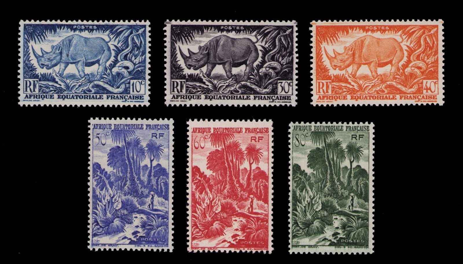 FRENCH EQUATORIAL AFRICA Stamps • Sc 166-168 & 169-171 • Complete Mint Sets _mb