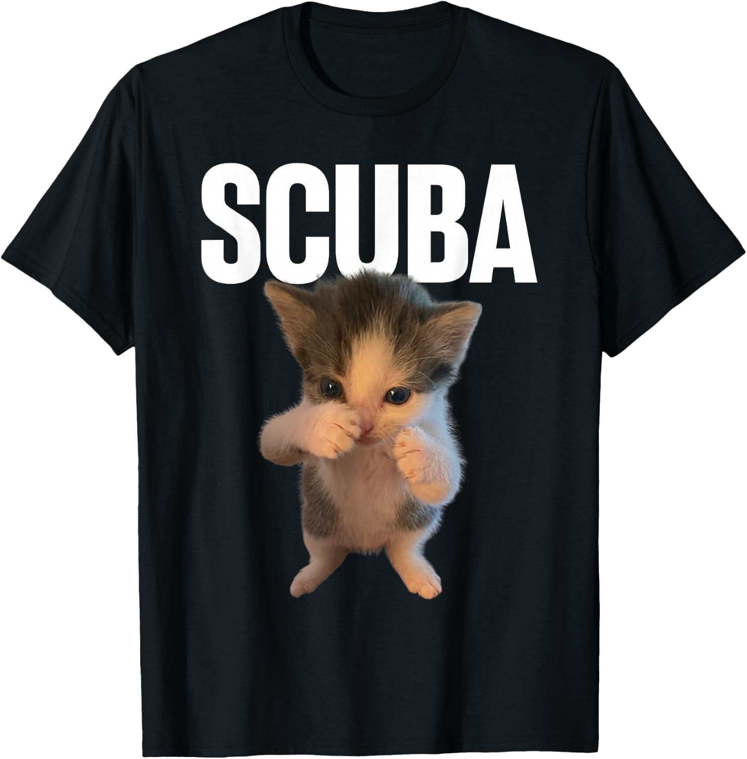 Cute Cat Scuba Dancing Funny Cat Meme Humor T-Shirt unisex T-Shirt