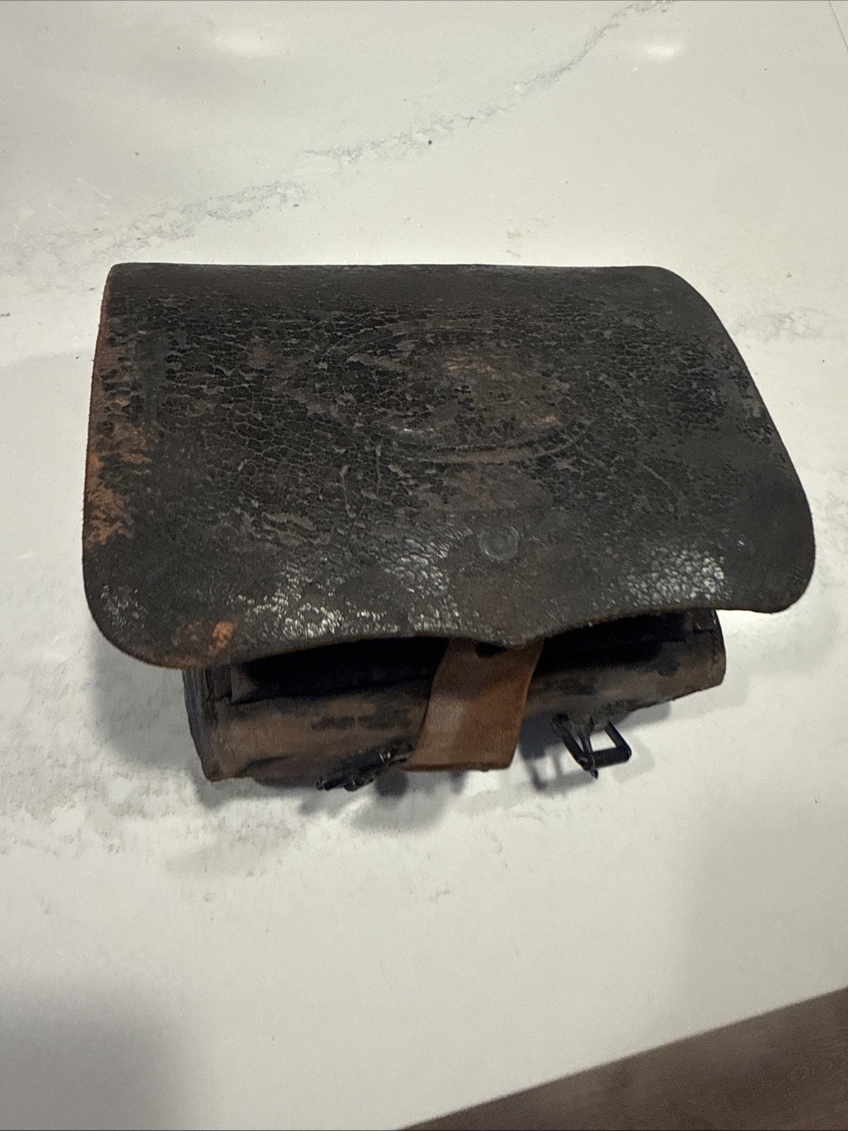 1864 US Civil War Infantry Leather Cartridge Box marked HG Haedrich Philadelphia 1864 US Civil War Infantry Leather Cartridge Box marked HG Haedrich Philadelphia