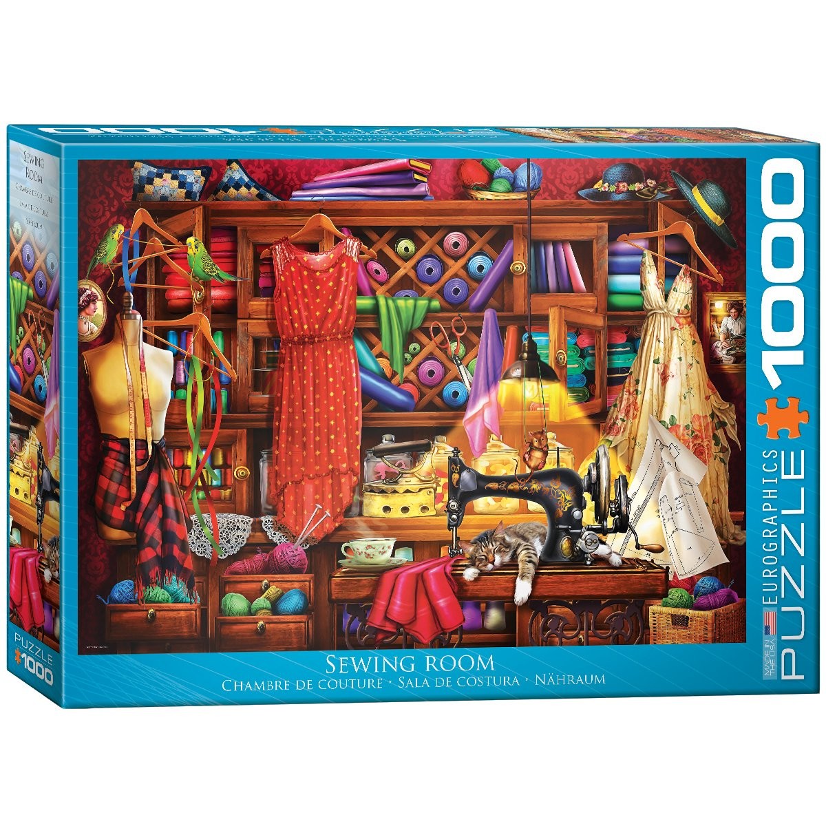 EuroGraphics Sewing Craft Room 1000 Piece Jigsaw Puzzle Blue EuroGraphics Sewing Craft Room 1000 Piece Jigsaw Puzzle Blue