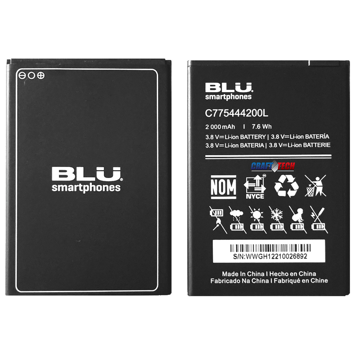 BLU  Original OEM Battery 2000mAh 7.6Wh for  BLU C5L max C0170/71/72/73/74/75