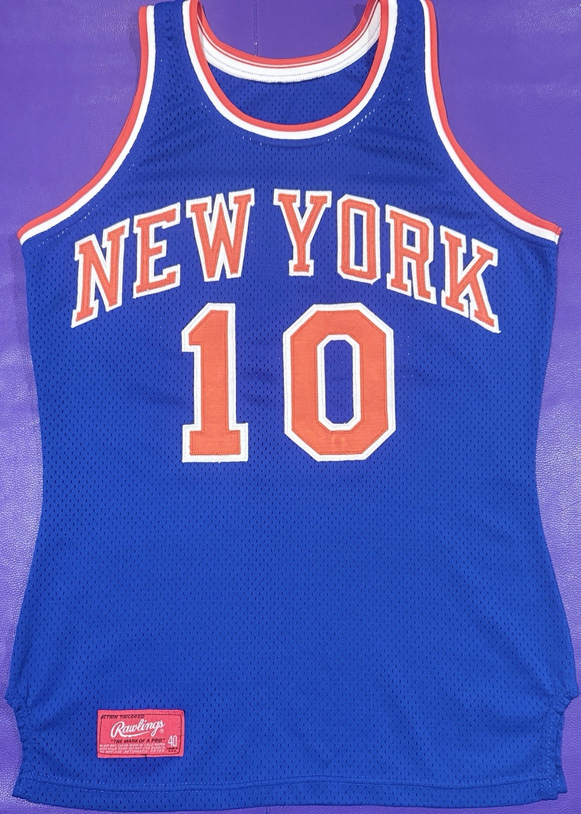 Authentic Walt Frazier #10 New York Knicks Vintage 1970’s Rawlings Jersey 40 Authentic Walt Frazier #10 New York Knicks Vintage 1970’s Rawlings Jersey 40