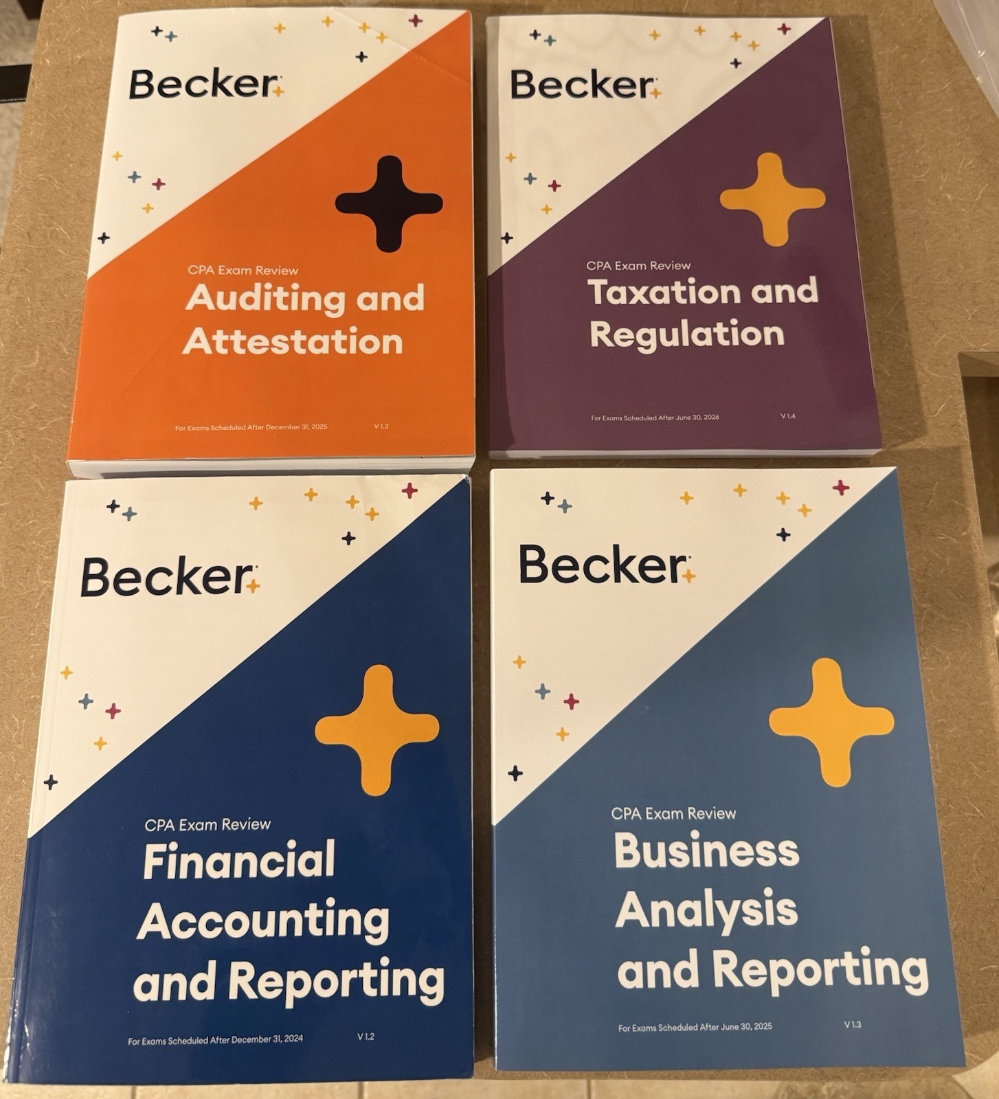 Becker CPA Exam Review Complete Set (FAR,AUD,REG,BAR) REG-2026, v1.2,v1.3,v1.4