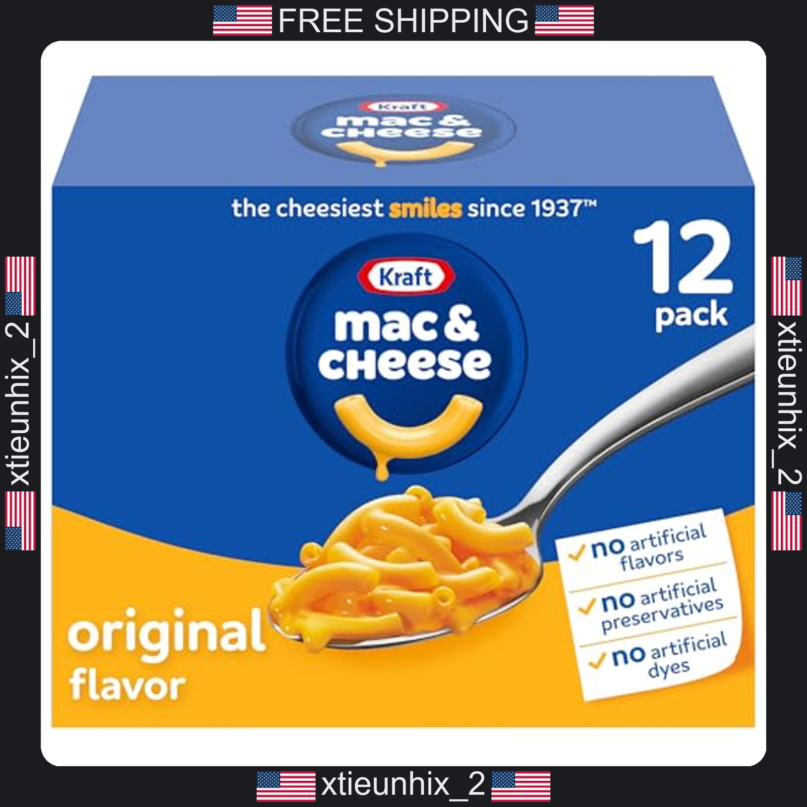 Kraft Mac and Cheese Dinner 12 Pack, Original Flavor, 7.25 oz Boxes
