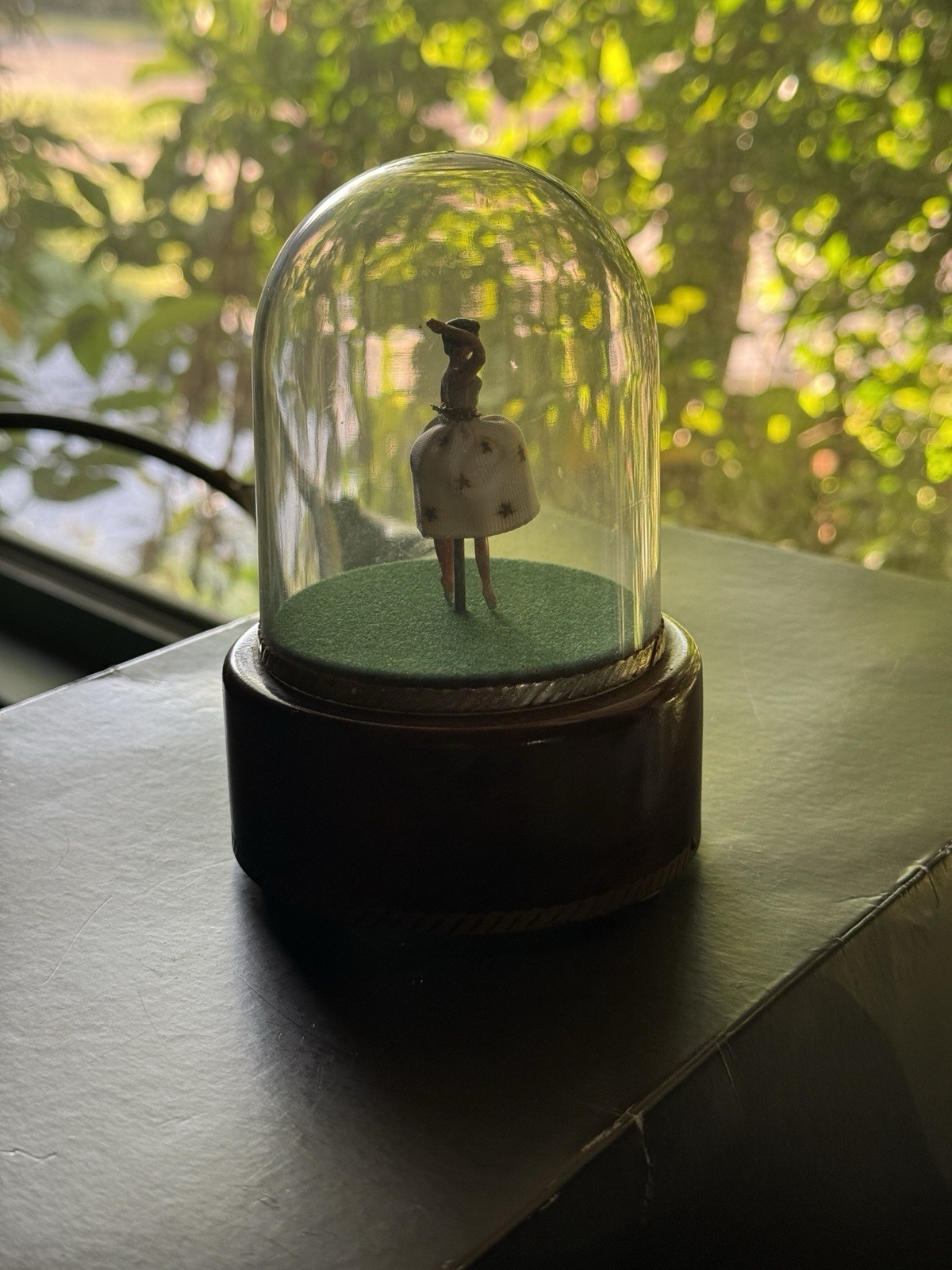 Vintage Reuge Swiss Ballerina Dome Music Box 2 Songs - MECHANICALLY PERFECT