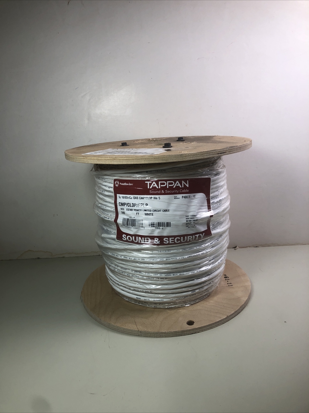 Southwire Tappan 18/8C Stranded Shielded Plenum Cable White P40070-1C 500ft New
