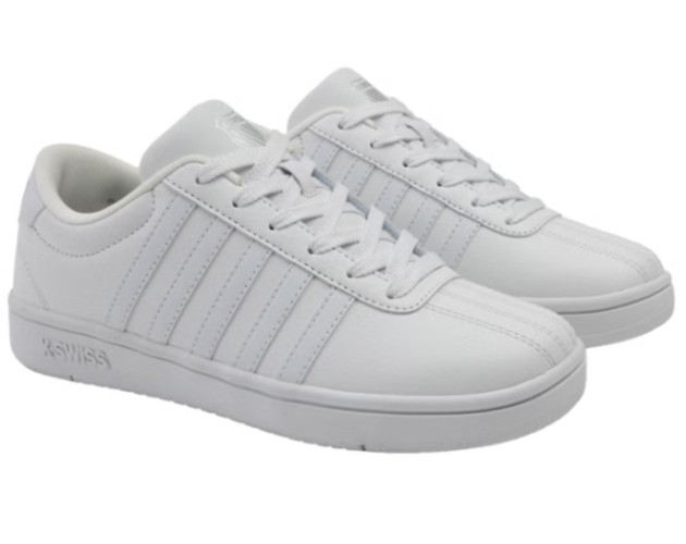 NEW K-Swiss Women\'s White Court Open Stripes Sneaker Shoes Size 7.5