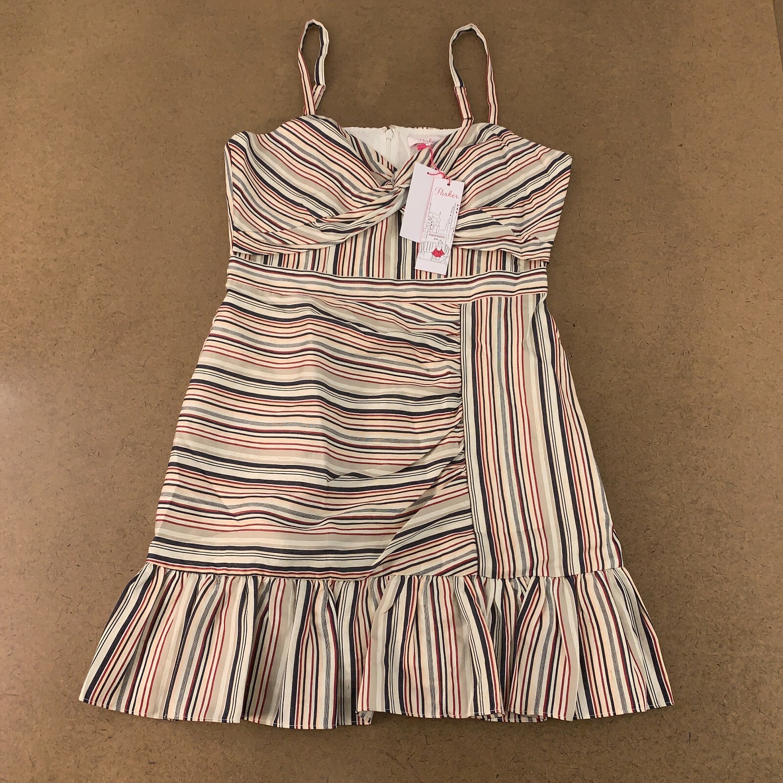 Parker NY Women\'s Size 8 Colorful Mini Hudson Risa Stripe Dress NWT