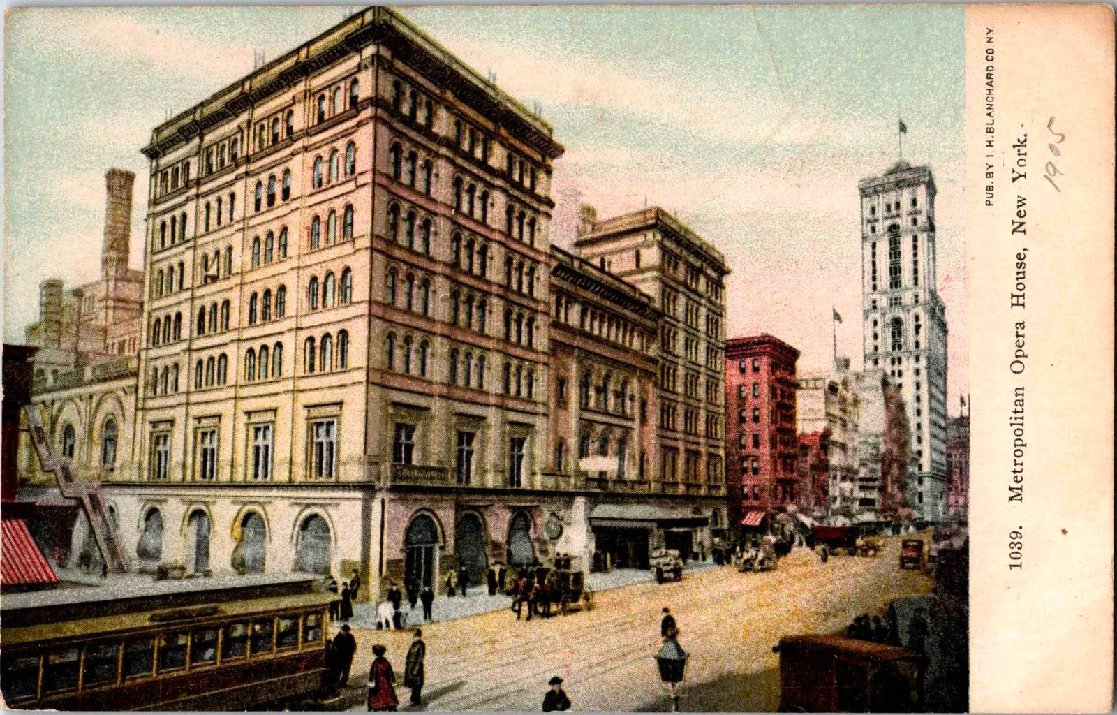 Postcard New York City NY Metropolitan Opera House people trolley 1905 UNDB Postcard New York City NY Metropolitan Opera House people trolley 1905 UNDB