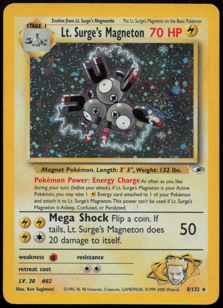 Lt. Surge\'s Magneton 8/132 DMG Gym Heroes Rare Unlimited Holo Pokemon