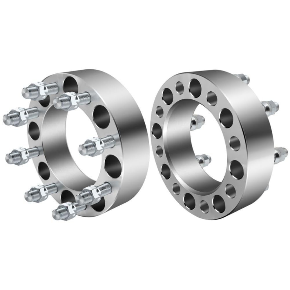 4 8X6.5 Wheel Spacers 2 Inch 9/16 Silver for Ram 2500 3500 E350 F350