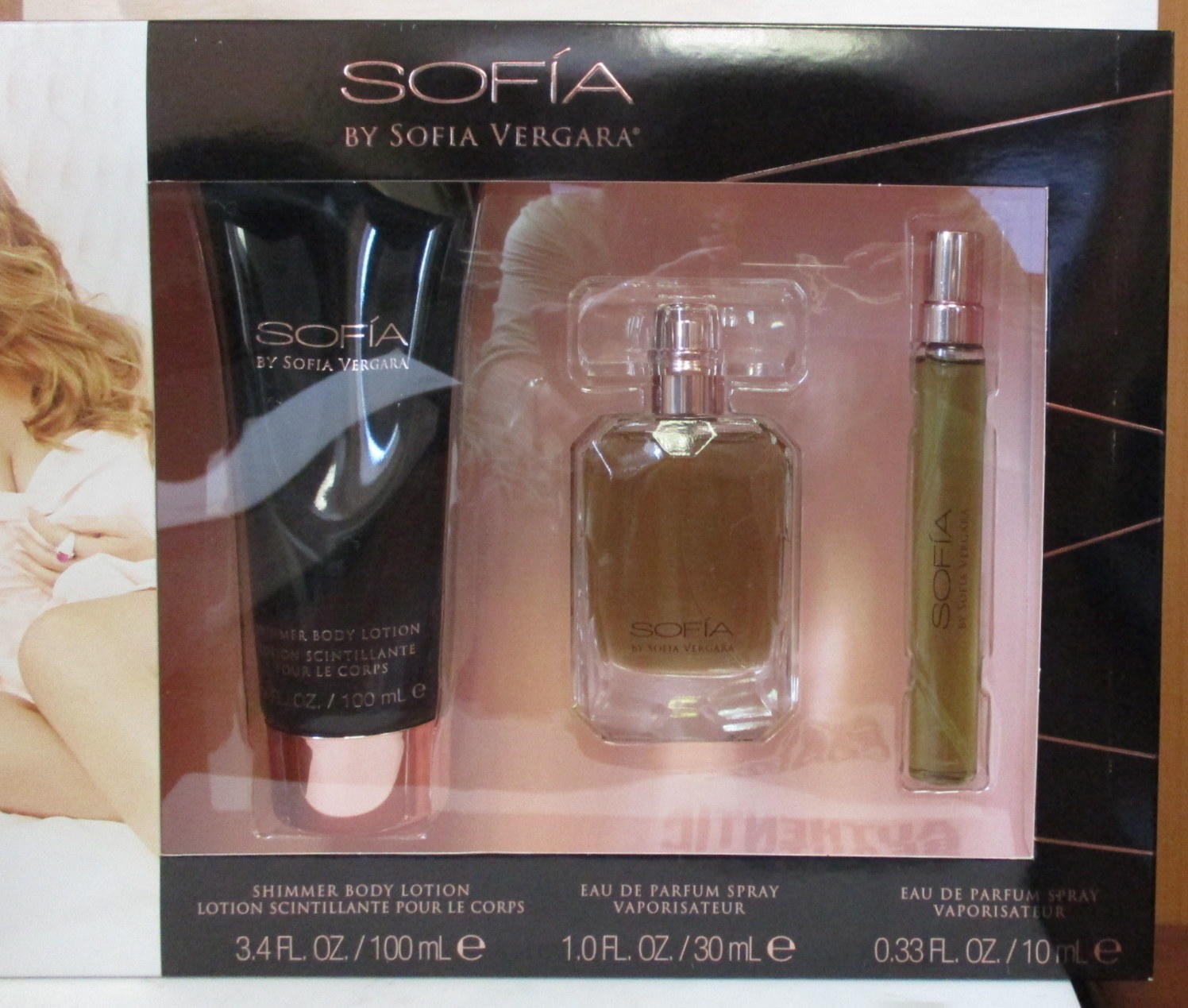 Sofia by Sofia Vergara Eau de Parfum 3pc Gift Set 1oz EDP, 3.4 oz Shimmer Lotion
