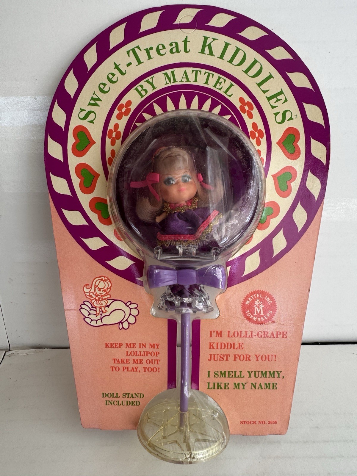 Vintage Kiddle SWEET TREAT LOLLI GRAPE #3656 1968 Mattel  UNOPENED & UNPUNCHED
