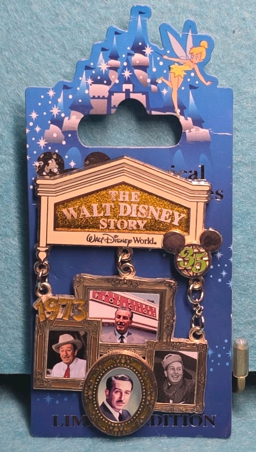WDW Walt Disney Story 35 Magical Milestones 1973 Single Post Disney Pin 48567