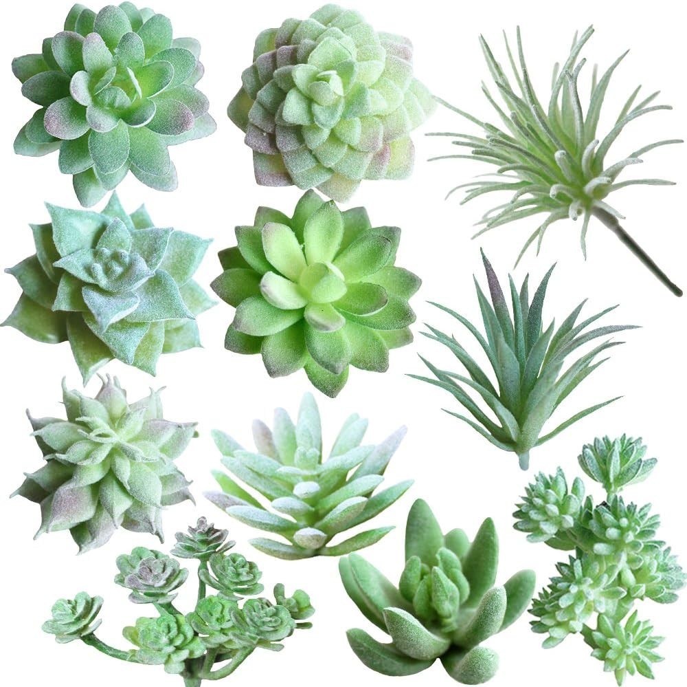 11 Pcs Mini Artificial Succulents Picks Unpotted Faux Succulent Assortment