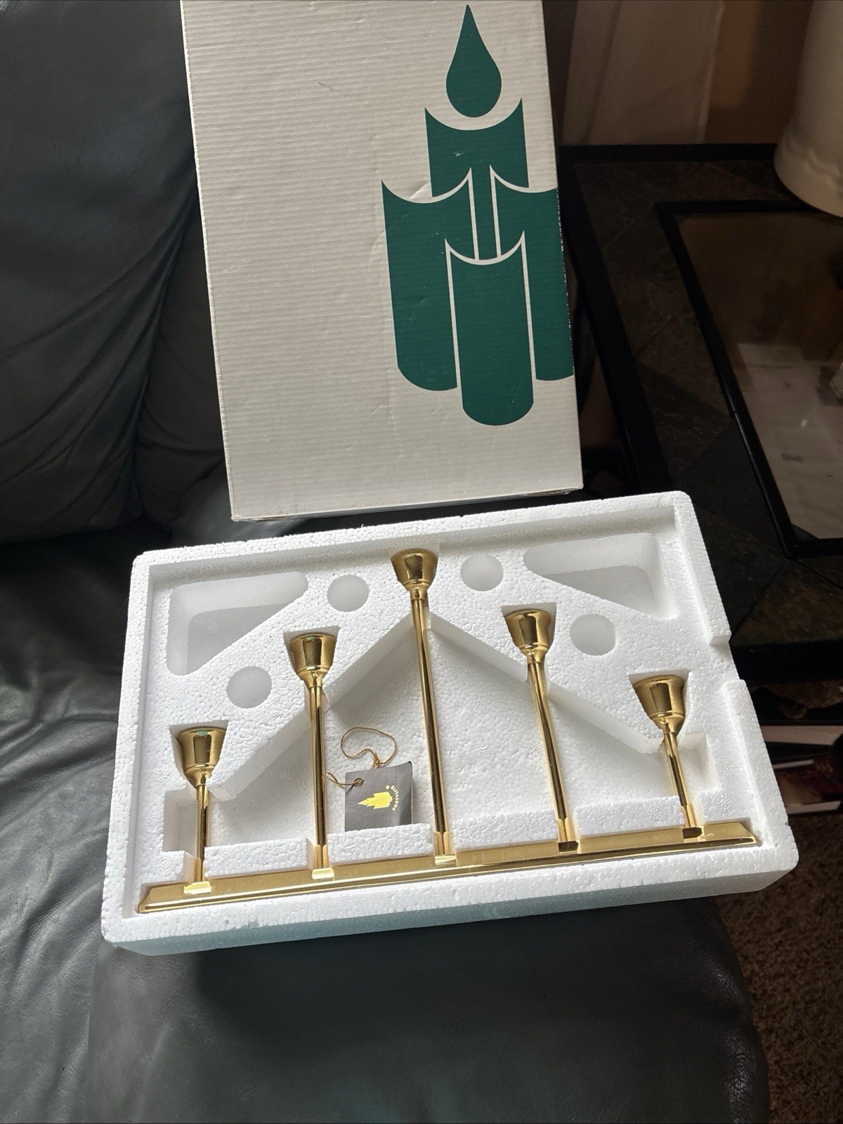 PARTYLITE BRASS QUINTETTE 5 TAPER CANDLE HOLDERS- NEW IN BOX PARTYLITE BRASS QUINTETTE 5 TAPER CANDLE HOLDERS- NEW IN BOX