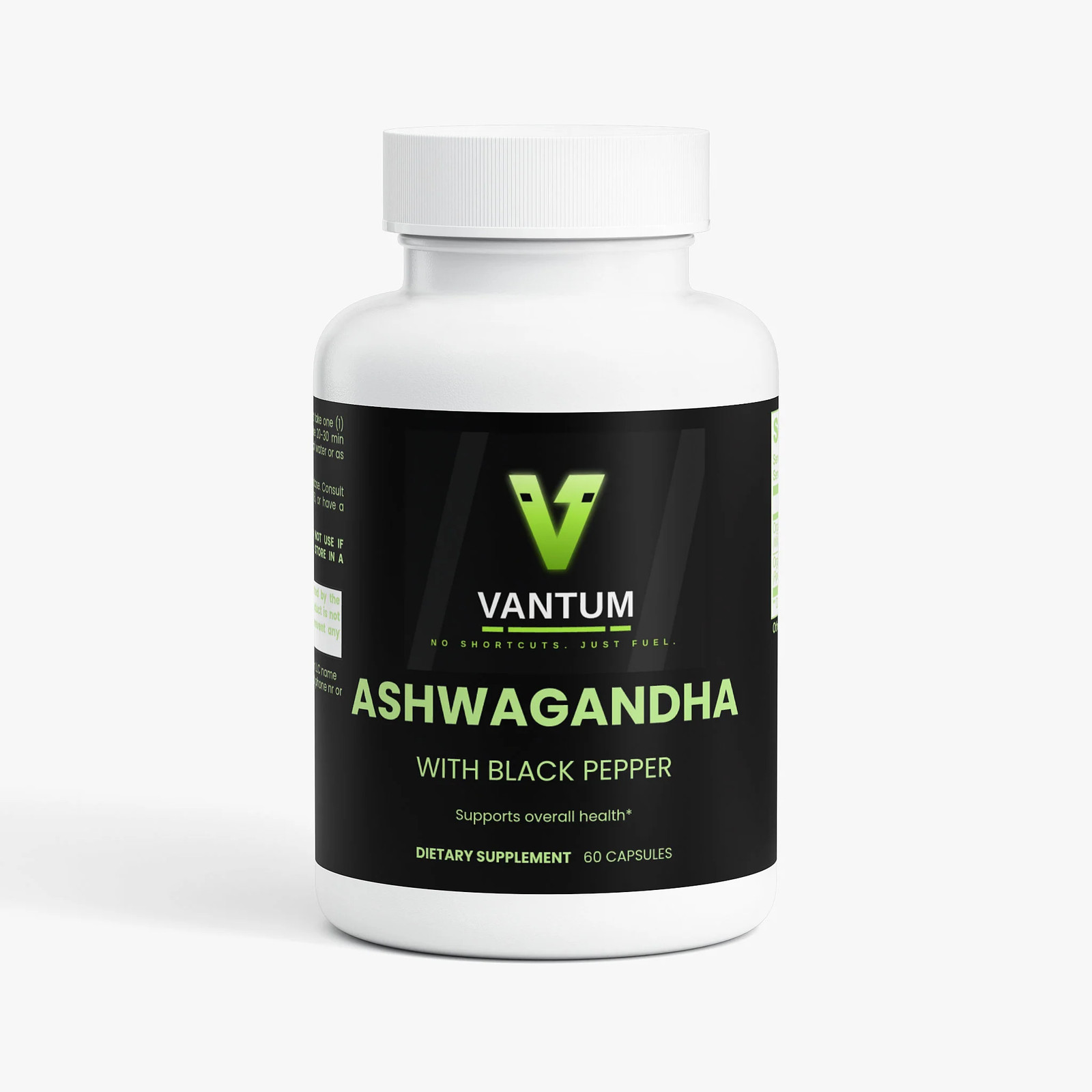 Vantum Ashwagandha Capsules with Black Pepper, Vegan Gluten Free Stress Support