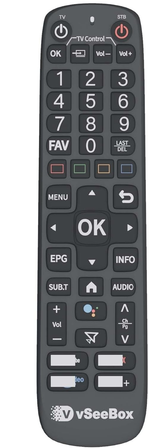 vSeeBox OEM V6 Plus Bluetooth Remote Backlit Voice Command - Authorized Dealer