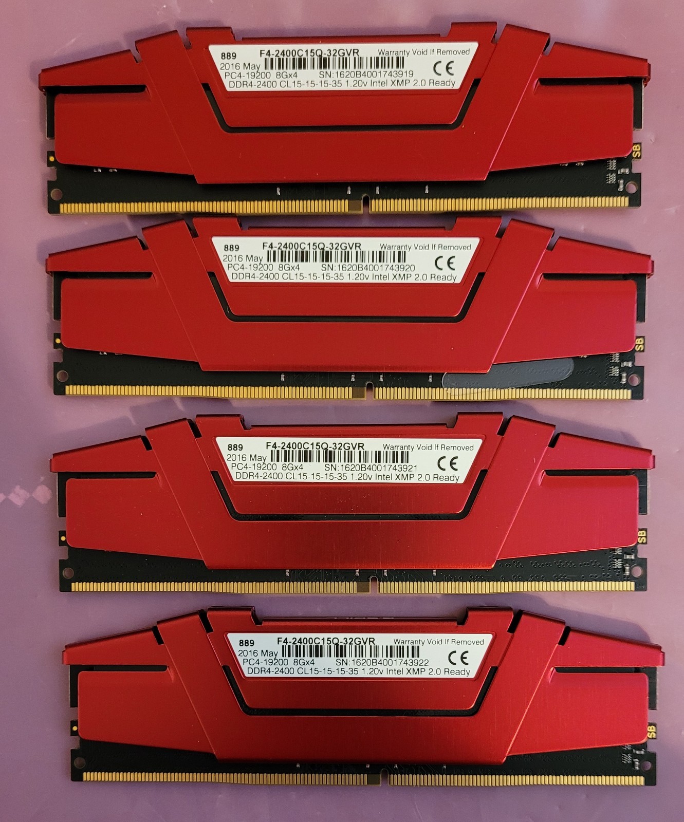 G.Skill RipJaws V 32GB (4x8GB) PC4-2400 PC4 19200 CL15 Desktop Memory RAM Set