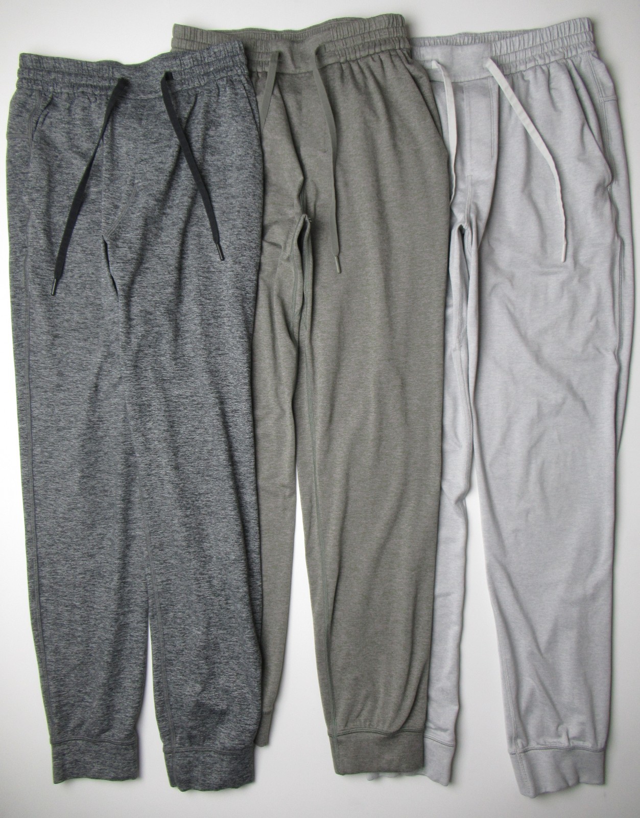 3 x Lot Lululemon Soft Jersey Jogger Pants Gray LM5BBYS Mens XS / 