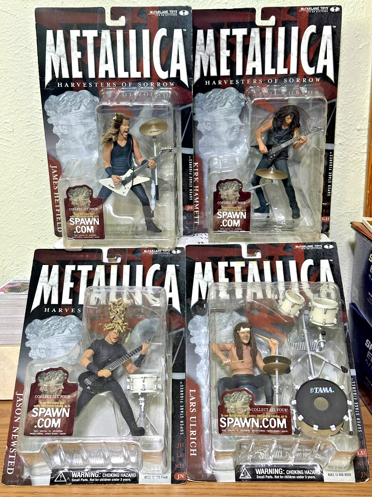 2001 McFarlane METALLICA HARVESTER OF SORROW Entire Set JAMES, KIRK, LARS, JASON 2001 McFarlane METALLICA HARVESTER OF SORROW Entire Set JAMES, KIRK, LARS, JASON