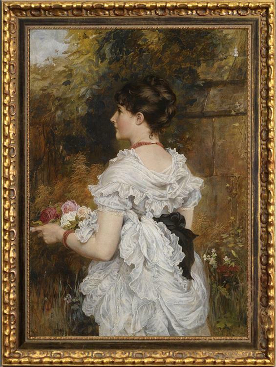 Old Master-Art Antique Oil Painting Portrait lady girl on canvas 24