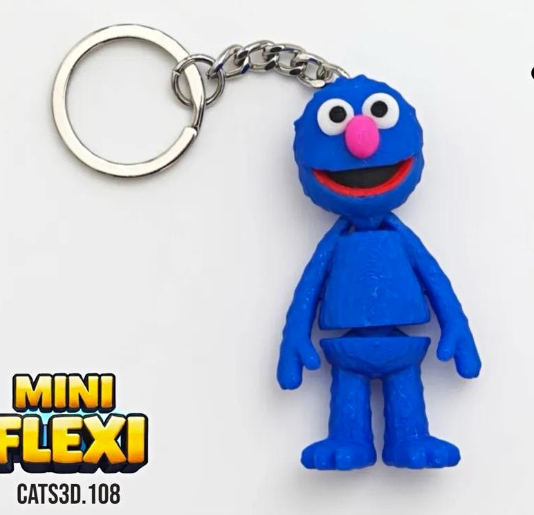 Sesame Street Grover Mini Flexi Keychain w/ Detachable Keyring