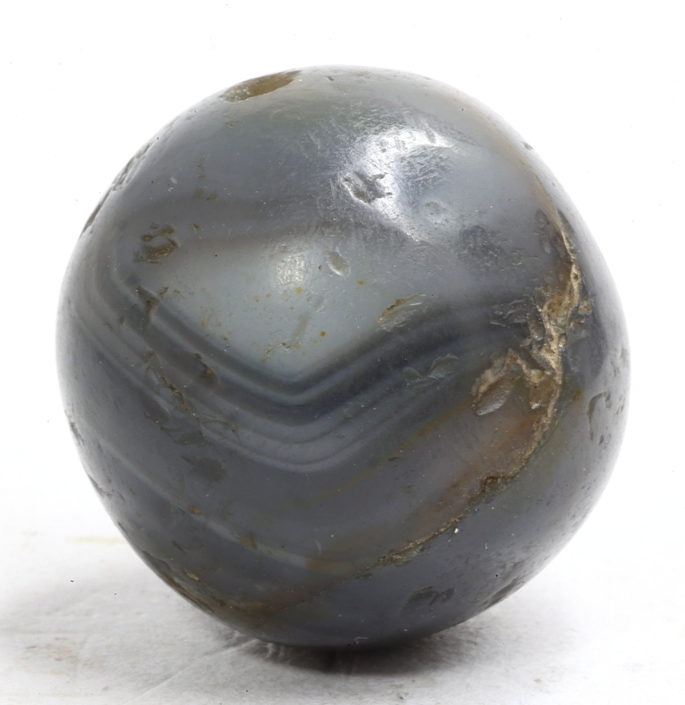 26mm Large Antique Himalayan Tibetan Banded Agate Old Dzi Talisman Eye Bead