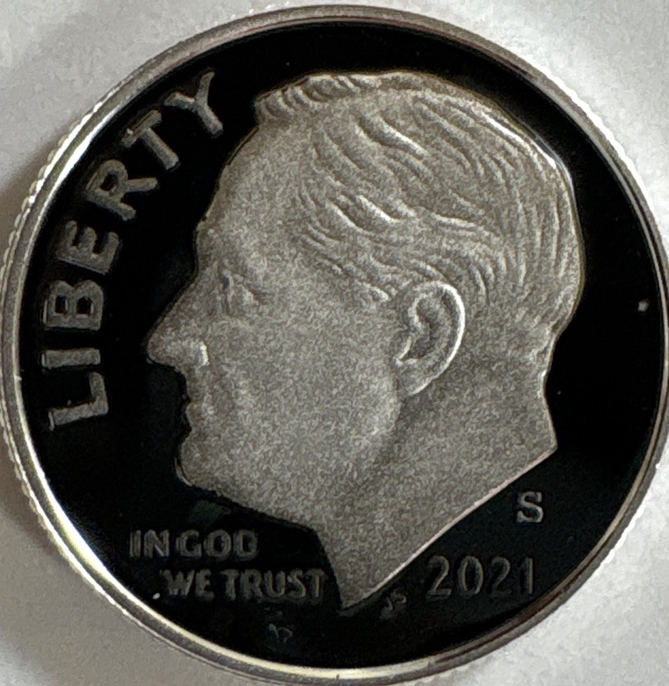 2021 S Roosevelt Dime Silver PROOF 0.999 Fine 10C Gem Proof Coin 999