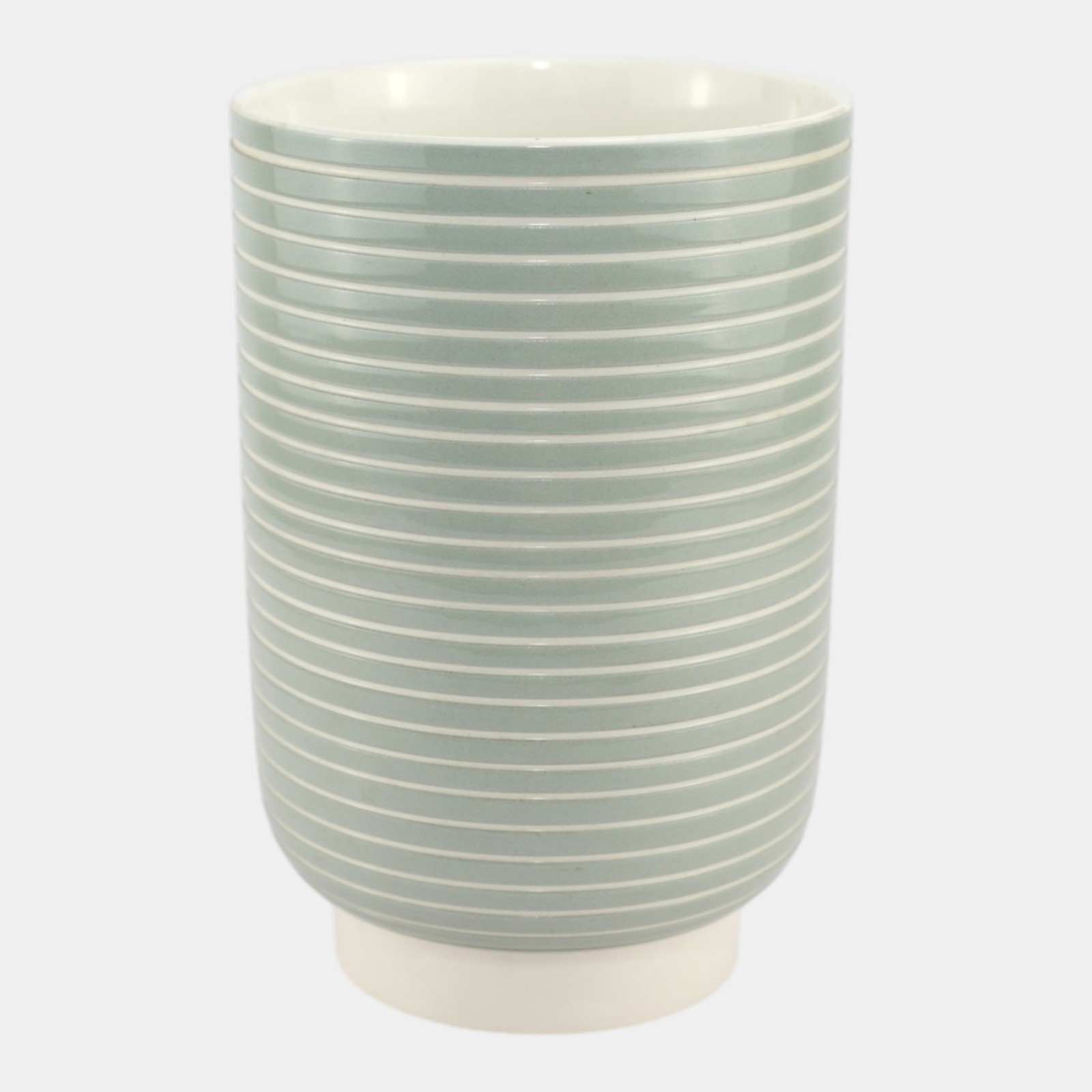 Keith Murray For Wedgwood Art Deco 1930s Art Pottery Celadon Ribbed Ceramic Vase