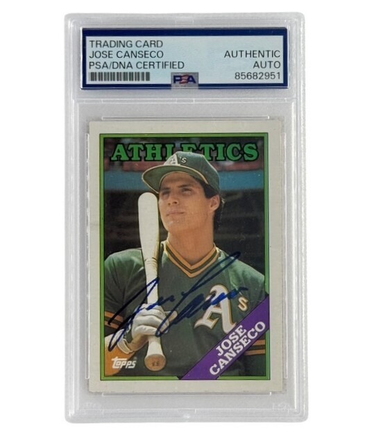 Jose Canseco Autographed 1988 Topps Card #370 PSA Authenticated